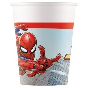 Conj. 8 Copos Papel Spiderman Crime Fighter 200Ml