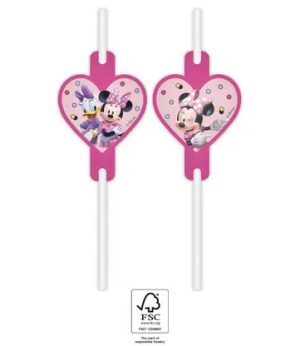 Blister 4 Palhinhas Papel Minnie Disney 22Cm