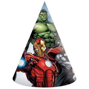 Conj. 6 Chapéus Cone Festa Avengers Infinity Stones