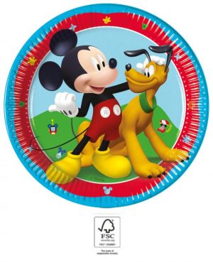 Conj. 8 Pratos Papel 20Cm Mickey Rock The House Disney