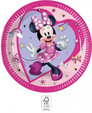 Conj. 8 Pratos Papel 20Cm Minnie Junior Disney