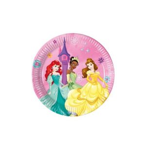 Conj. 8 Pratos Papel 20Cm Princesas Disney