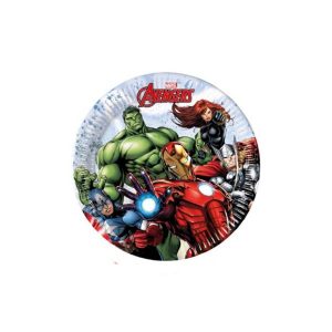 Conj. 8 Pratos Papel 20Cm Avengers Marvel
