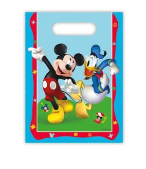 Blister 6 Sacos Presente Plástico Mickey Rock The House Disney 23x17Cm