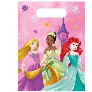 Blister 6 Sacos Presente Plástico Disney Princess Live Your Story 23x17Cm