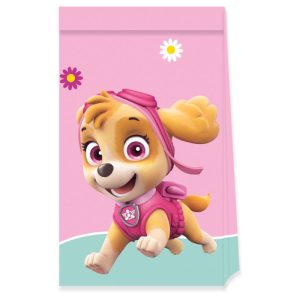 Conj. 4 Sacos Papel Patrulha Pata Skye e Everest 22x13x7.2Cm
