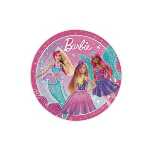 Conj. 8 Pratos Papel Barbie Fantasy 23Cm
