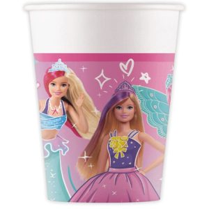 Conj. 8 Copos Papel Barbie Fantasy 200Ml