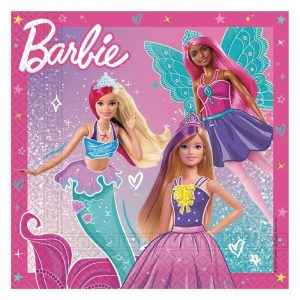 Conj. 20 Guardanapos Barbie Fantasy 33x33Cm