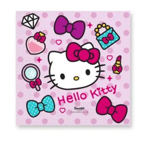 Conj. 20 Guardanapos Hello Kitty Fashion 33x33Cm