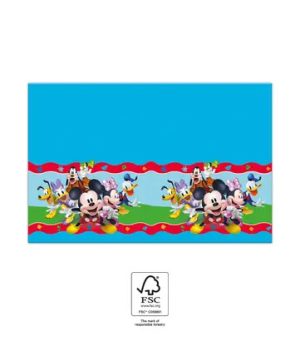 Toalha Mesa Papel Mickey Rock The House Disney 120x180Cm