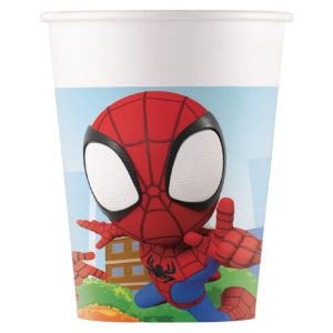 Conj. 8 Copos Papel Spidey 200Ml