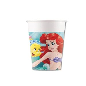 Conj. 8 Copos Papel 200Ml Ariel Disney
