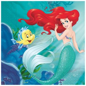 Conj. 20 Guardanapos Papel Princesa Ariel 33x33Cm