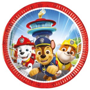 Conj. 8 Pratos Papel Patrulha Pata Rescue Heroes 20Cm