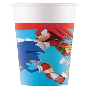 Conj. 8 Copos Papel Sonic the Hedgehog Sega 200ml