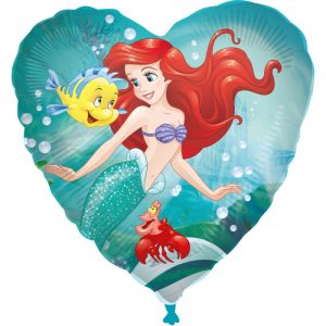 Balão Foil Coração Princesa Ariel Curious 46Cm