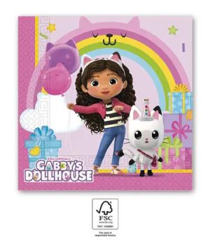 Conj. 20 Guardanapos Gabby´s Dollhouse and Friends 33x33Cm