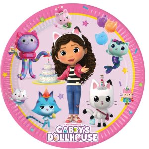 Conj. 8 Pratos Papel 20Cm Gabby´s Dollhouse and Friends