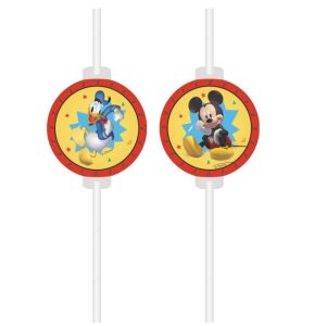 Blister 4 Palhinhas Papel Mickey Jump Into Fun Disney 22Cm
