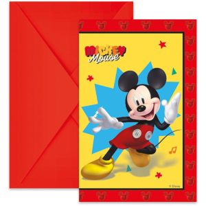 Blister 6 Convites Festa Mickey Jump Into Fun Disney