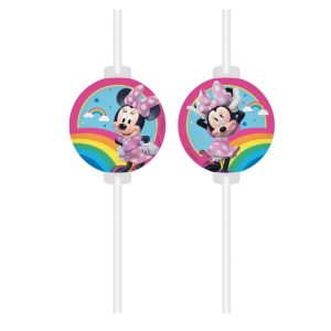 Blister 4 Palhinhas Papel Minnie Disney 22Cm - Makes me Smile