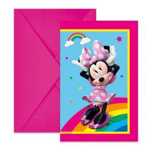 Blister 6 Convites Festa Minnie Disney - Makes me Smile