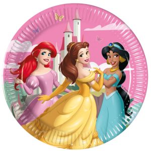 Conj. 8 Pratos Papel Disney Princesas Create Your World - 20cm