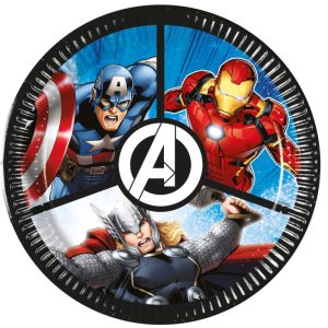 Conj. 8 Pratos Papel Avengers Evergreen