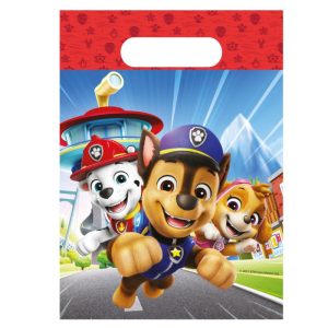 Blister 6 Sacos Presente Plástico Patrulha Pata Rescue Heroes 23x17Cm