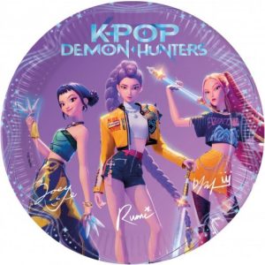 Conj. 8 Pratos Papel 23Cm K-POP Demon Hunters