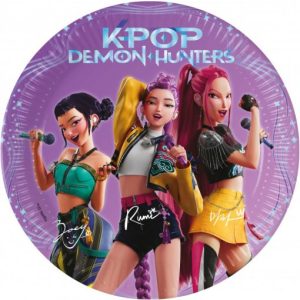 Conj. 8 Pratos Papel 20Cm K-POP Demon Hunters