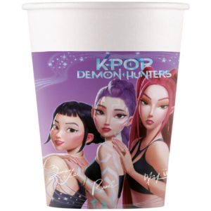 Conj. 8 Copos Papel K-POP Demon Hunters 200Ml