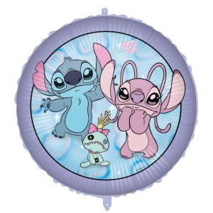 Balão Foil Redondo Stitch Angel & Scrump 46Cm