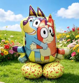 Balão Foil Figura Bluey e Bingo Hug 90Cm