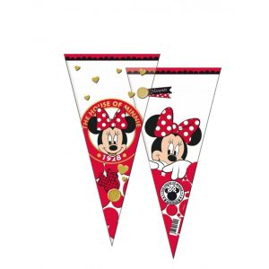 Blister de 12 Sacos Doces Triangulares Minnie Red 20x40Cm