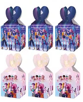 Conj. 6 Caixas Doces/Presentes Lilás/Roxo K-POP 10x8.5x18.5Cm