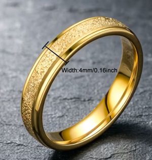 Anel Aço Inoxidável Dourado Brilho Nº8 (57mm)