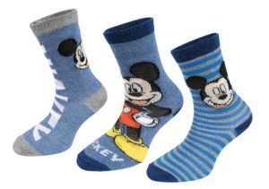 Conj. 3 Pares Meias Mickey Stripes Disney - Blue, 31-34