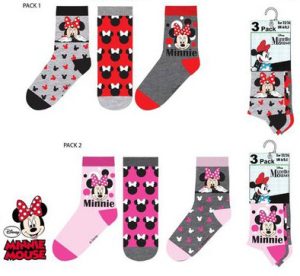 Conj. 3 Pares Meias Minnie Shadows Disney