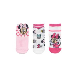 Conj. 3 Pares Meias Minnie Wink Pink Hot Pink Dots Disney