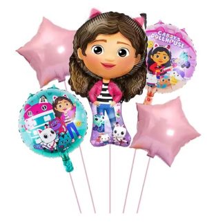 Conj. 5 Balões Foil Gabby´s Dollhouse