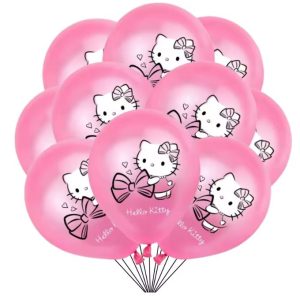 Conj. 8 Balões Látex Impressos Hello Kitty Pink Peach