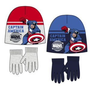 Conj. Gorro + Luvas Avengers Captain America