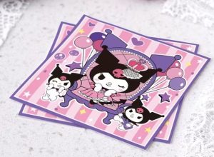 Conj. 20 Guardanapos Papel 33x33Cm Kuromi Queen