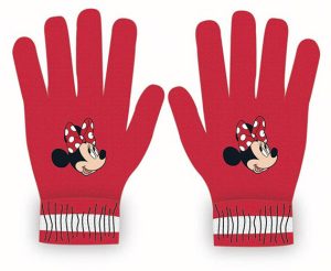 Luvas Infantis Vermelhas Minnie Disney Tamanho Único