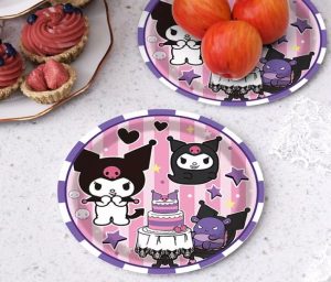 Conj. 10 Pratos Papel 18Cm Kuromi Queen