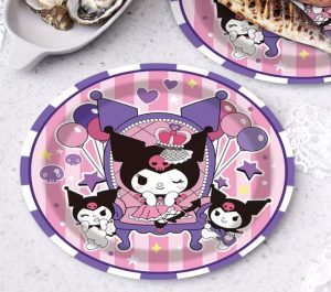 Conj. 10 Pratos Papel 23Cm Kuromi Queen