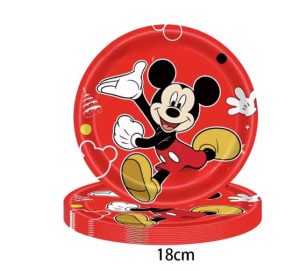 Conj. 10 Pratos Papel 18Cm Mickey Happy Birthday
