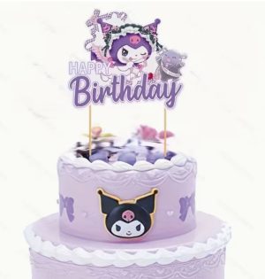 Topper Bolo Aniversário Happy Birthday Kuromi